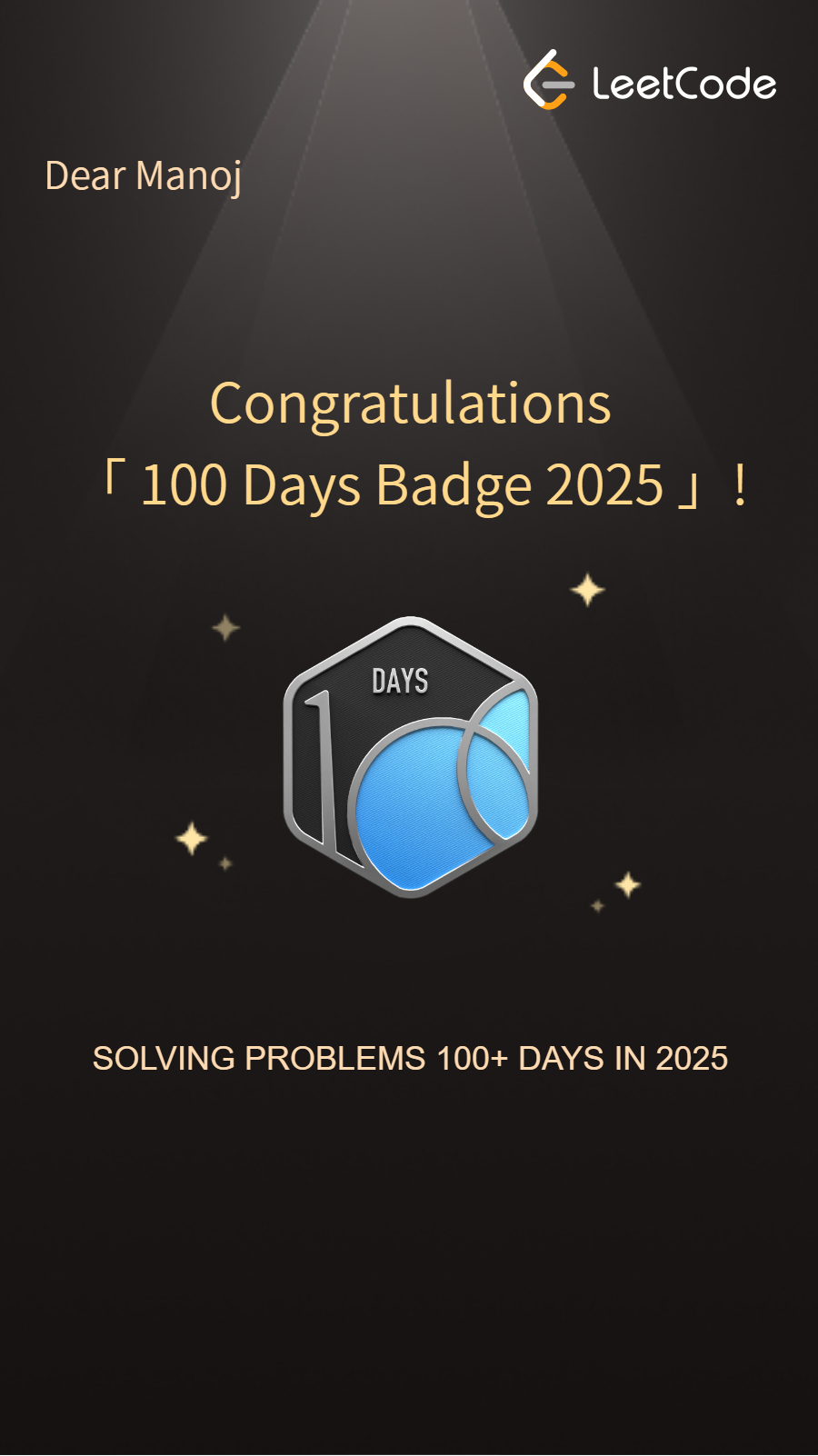 100 Days Badge 2025