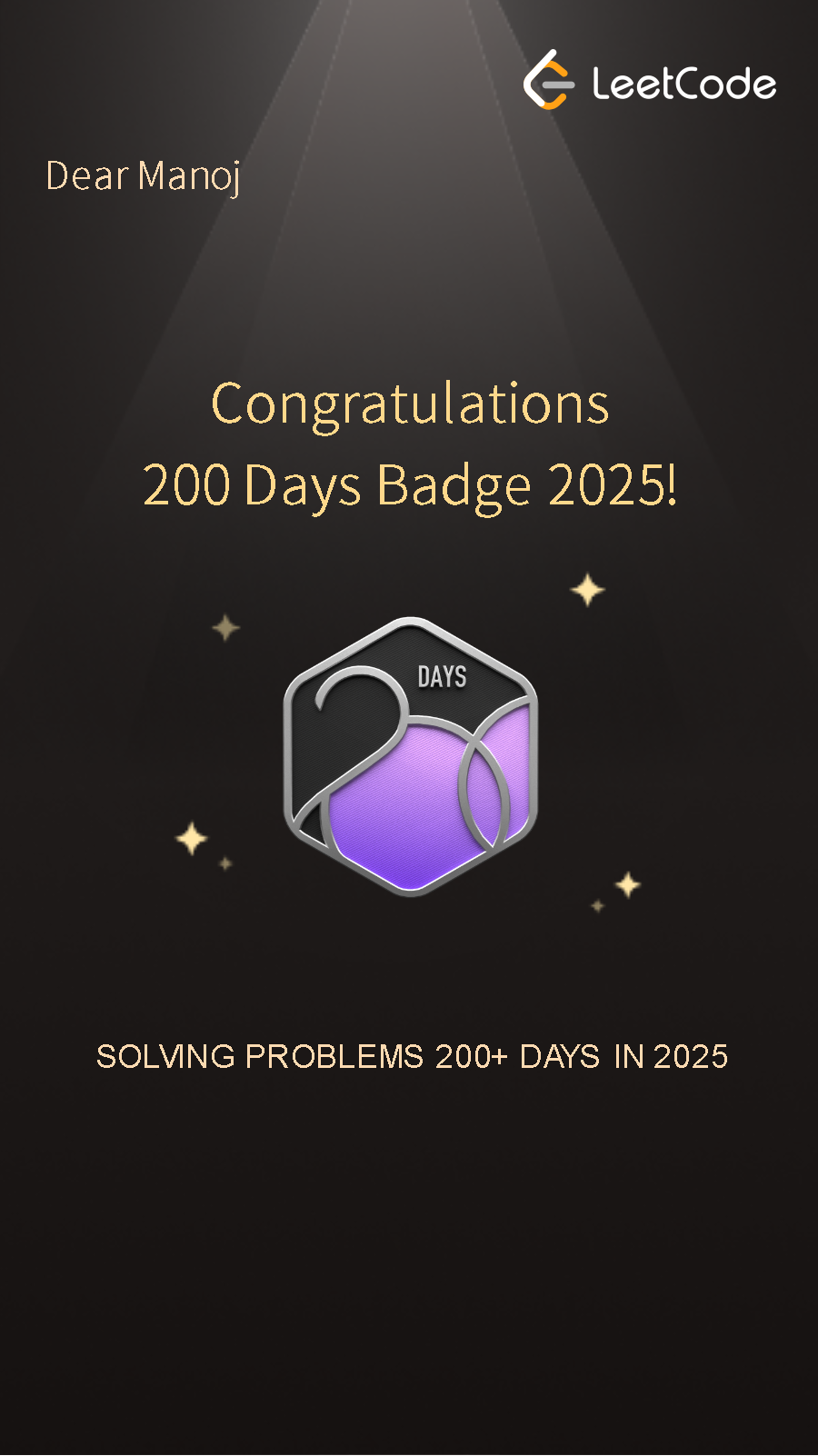 200 Days Badge 2025