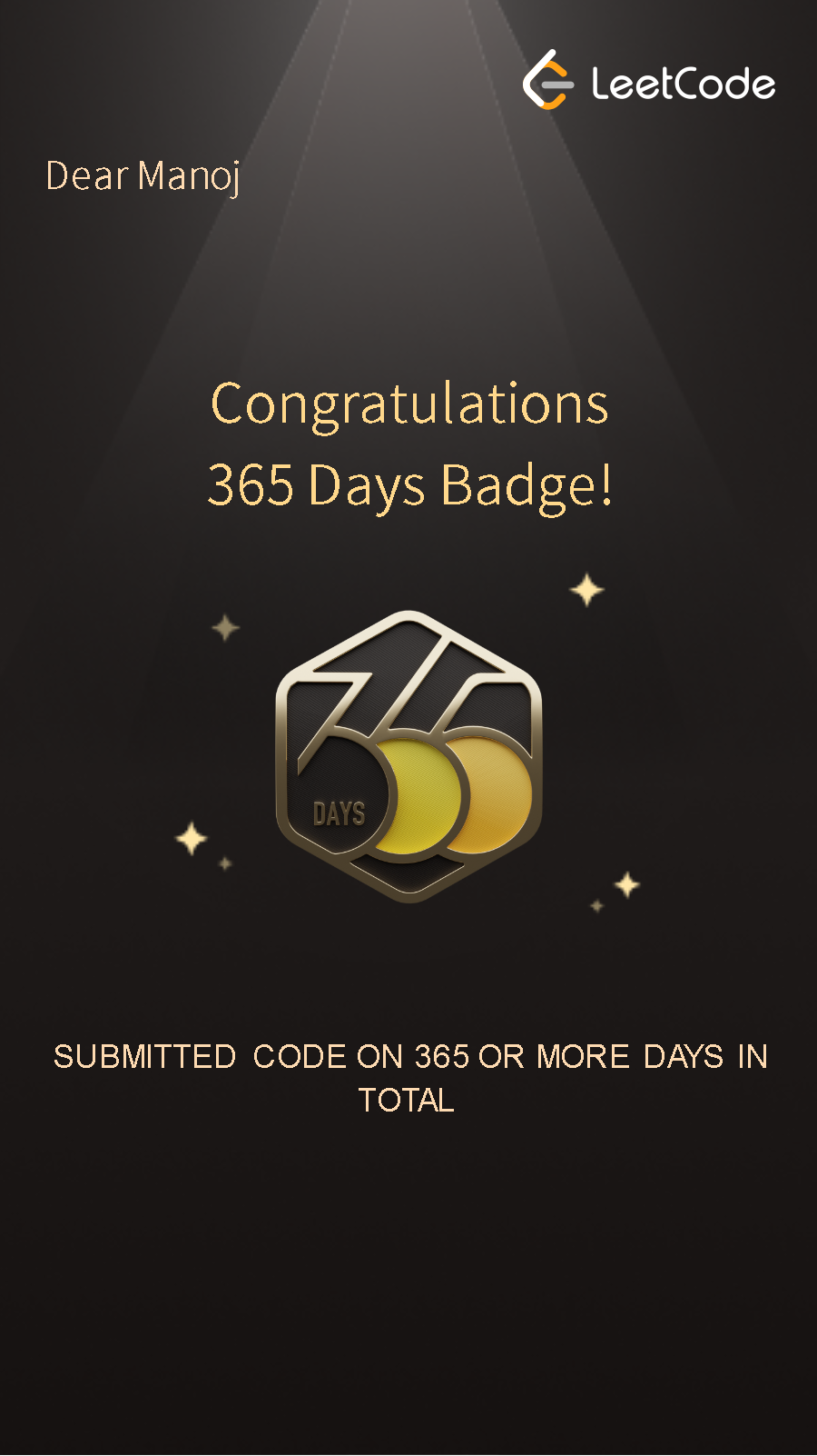 365 Days Submission Milestone