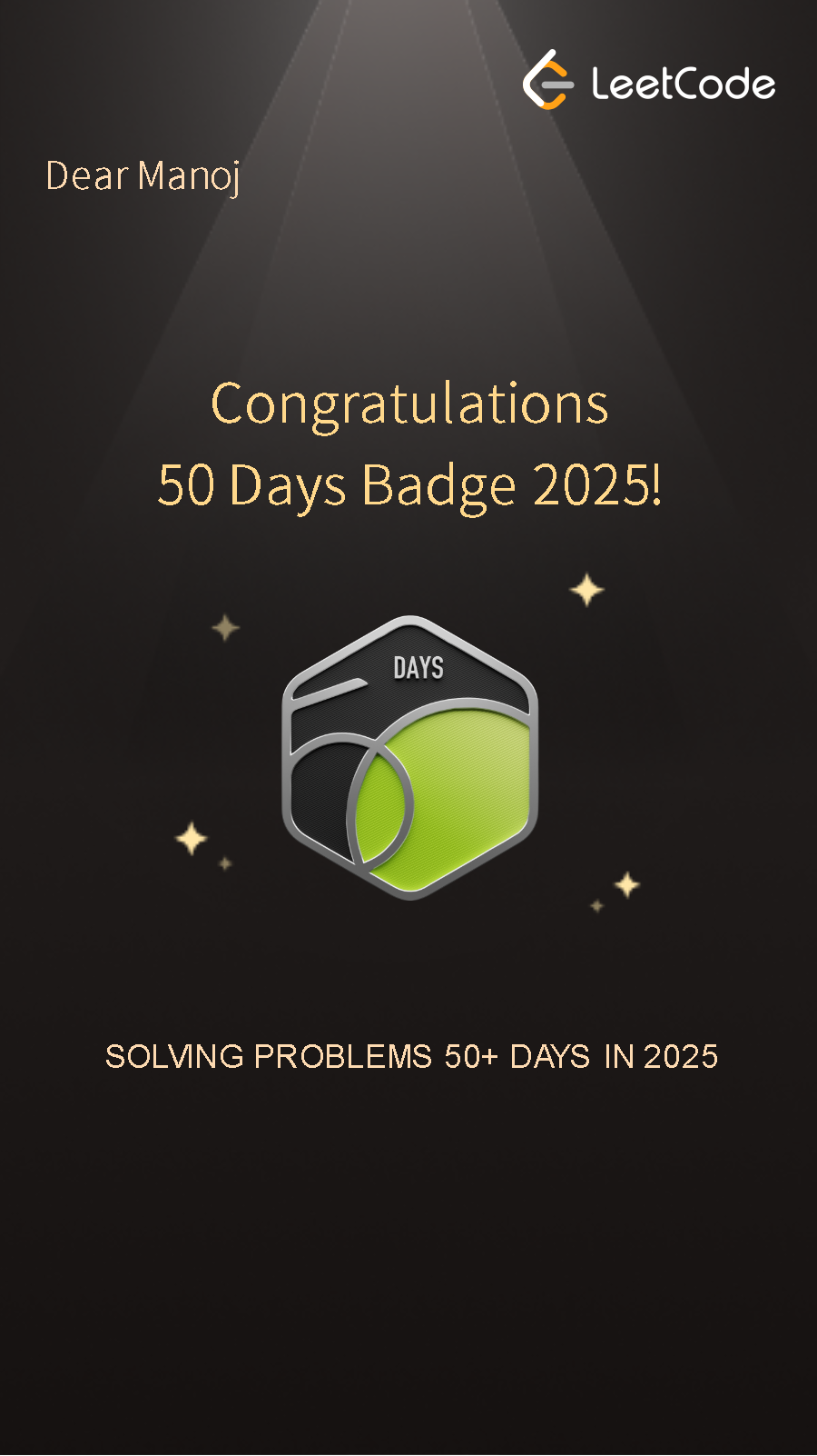 50 Days Badge 2025