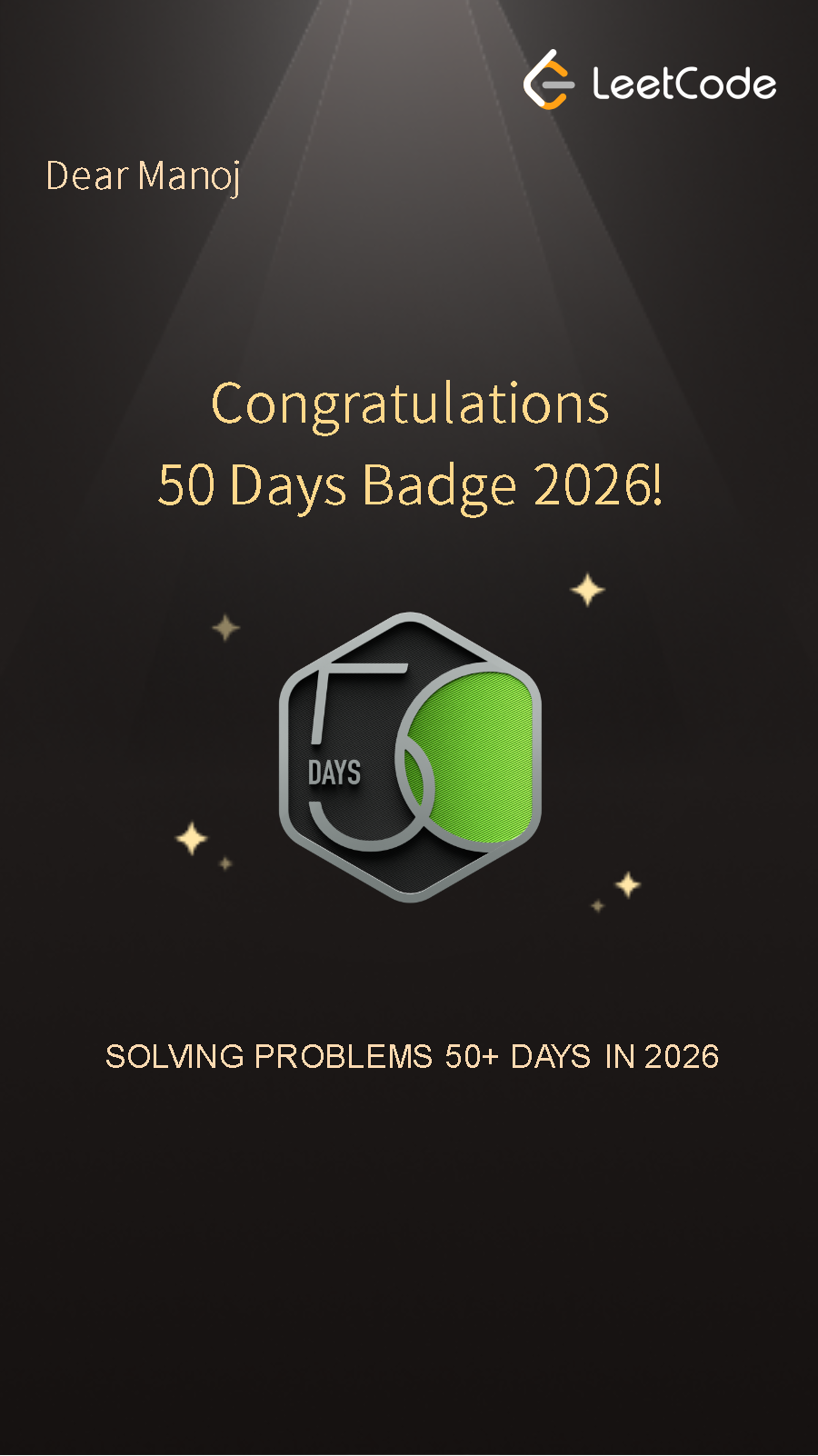 50 Days Badge 2026